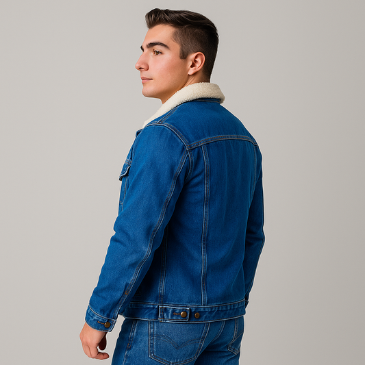 Chaqueta en jean con ovejero  T68A