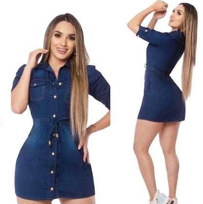 Vestido en jean H168B Flor