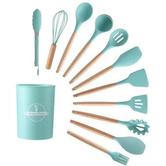 Set 12 Utensilios De Cocina Silicona Res