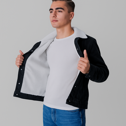 Chaqueta en jean con ovejero  T68A