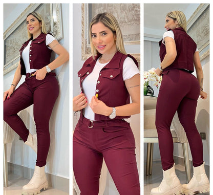 CONJUNTO PARA DAMA CHALECO 1856
