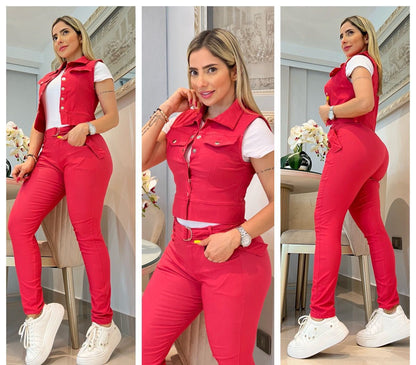 CONJUNTO PARA DAMA CHALECO 1856